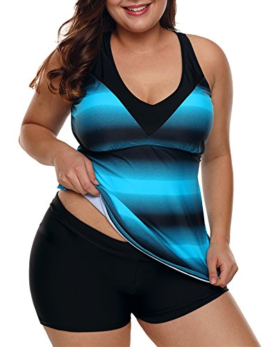 Algopix Similar Product 7 - Sidefeel Women Print Flowy Tankini Top