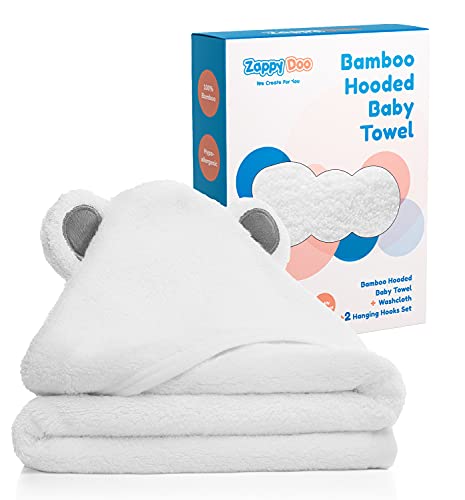 Algopix Similar Product 14 - Luxury Bamboo Hooded Baby Towel 