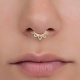 Algopix Similar Product 12 - Fake Septum Nose Ring Indian Lotus