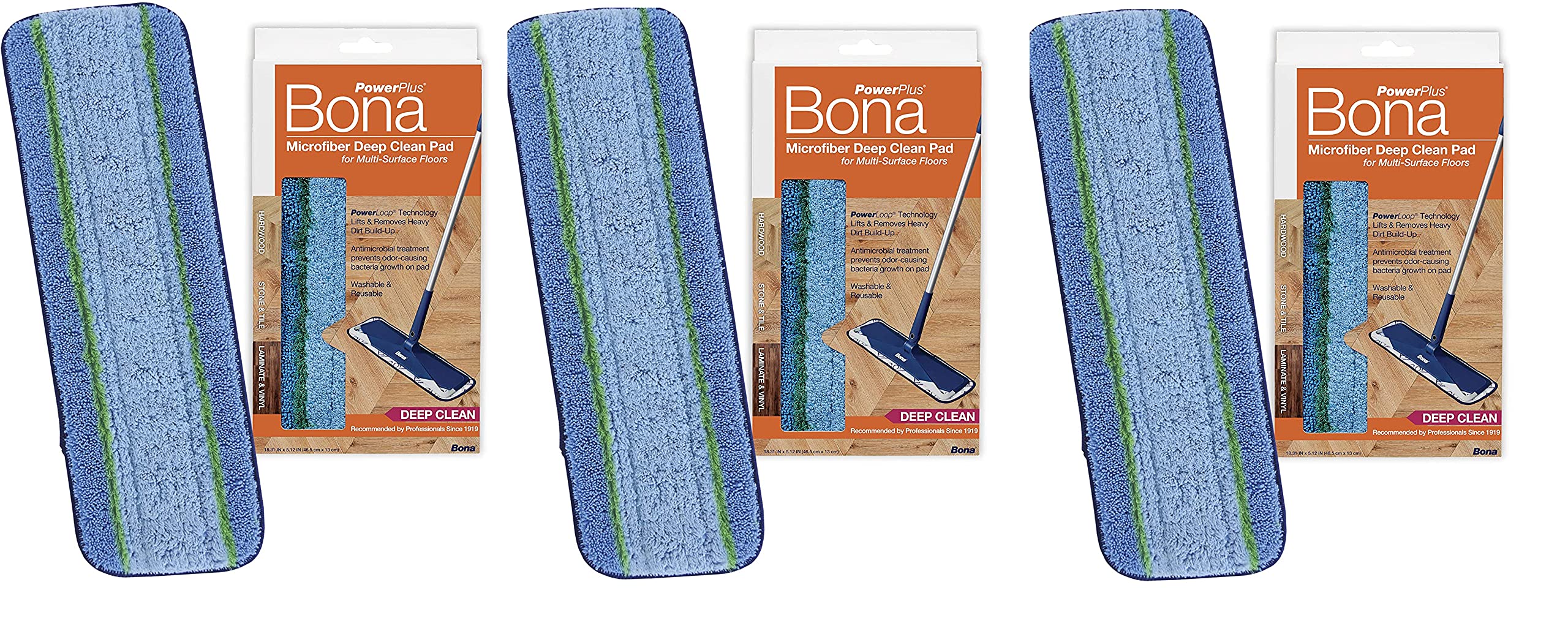 Algopix Similar Product 14 - Bona 3 Pack Black Microfiber Deep Clean