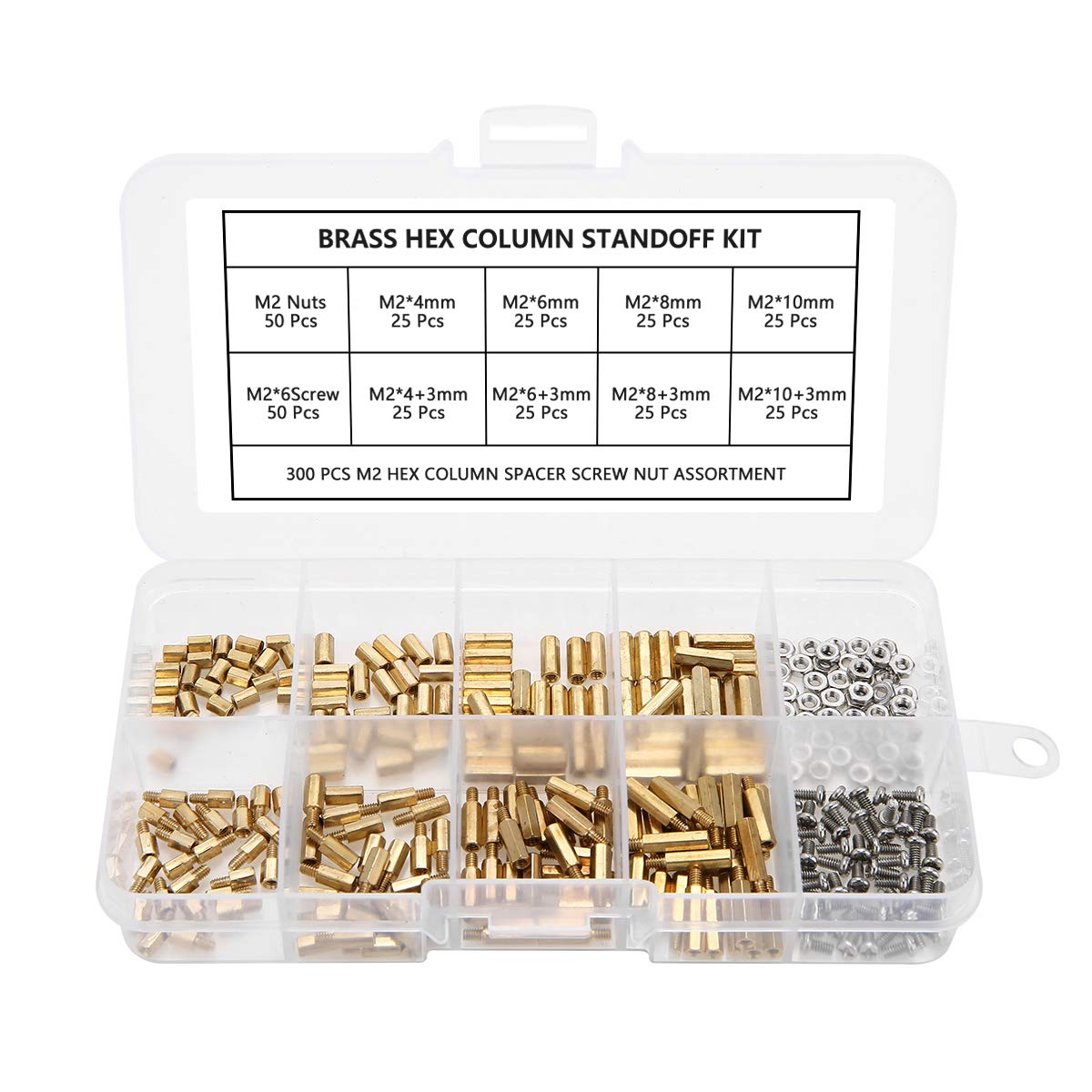Algopix Similar Product 7 - 300pcs M2 Brass Standoff Kit Hex Column