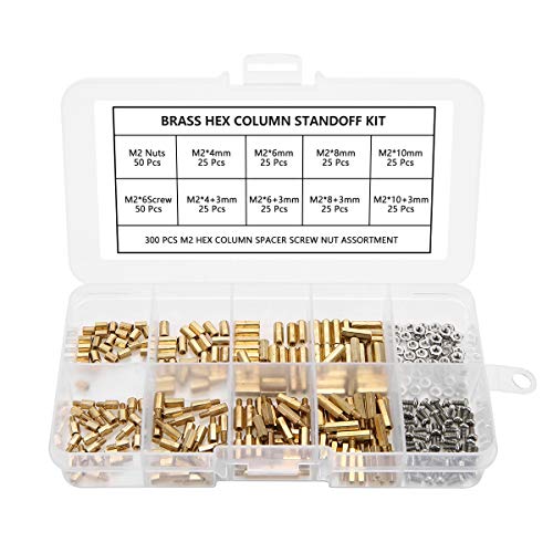 Algopix Similar Product 14 - 300pcs M2 Brass Standoff Kit Hex Column