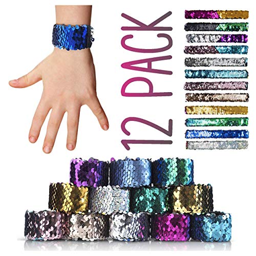 Algopix Similar Product 11 - Mermaid Slap Bracelet 12 Pack for