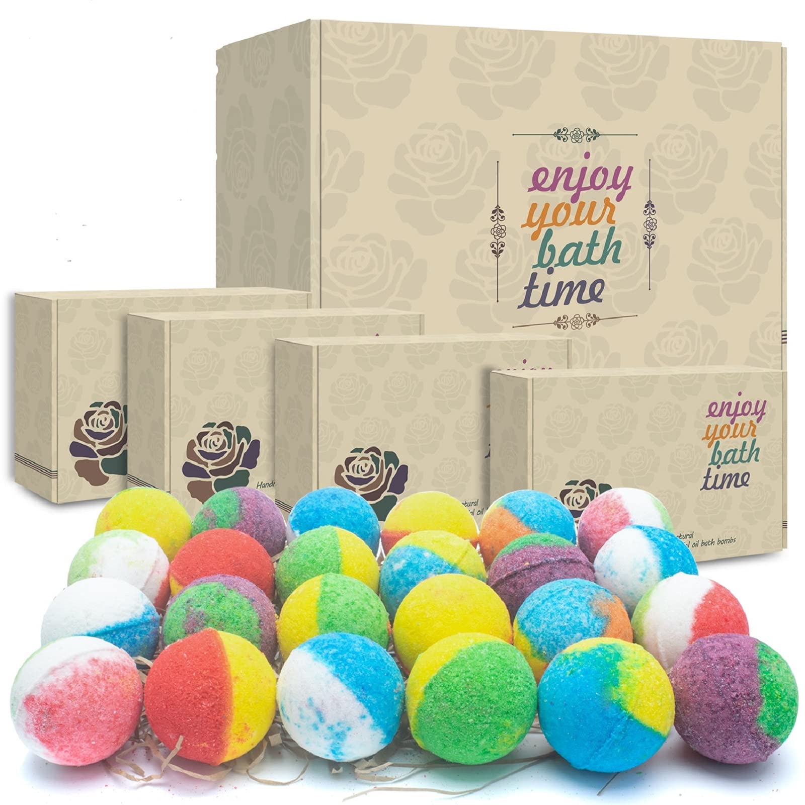 Algopix Similar Product 3 - INTEYE Organic Bath Bombs Gift Set 24