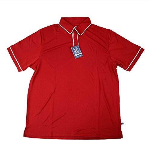 Algopix Similar Product 15 - Hireko PGA Tour Mens Polo Shirt  Red