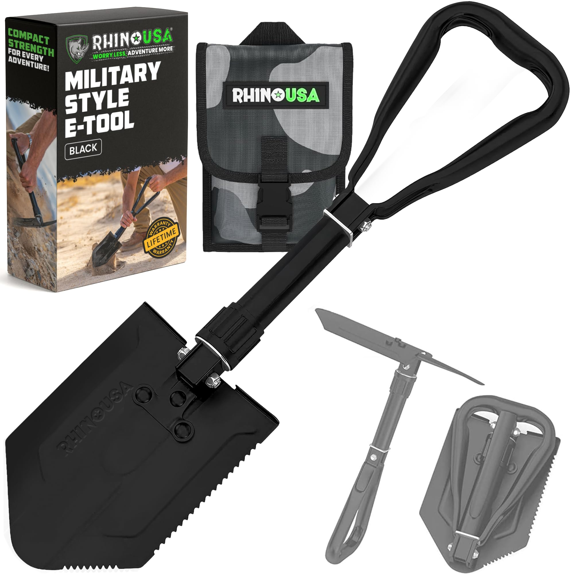 Algopix Similar Product 14 - RHINO USA Folding Survival Shovel