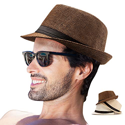 Algopix Similar Product 17 - Mens Fedora Hats Straw Hat for Men