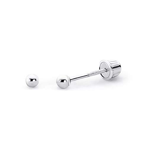 Algopix Similar Product 11 - 14k White Gold Ball Stud Earrings with