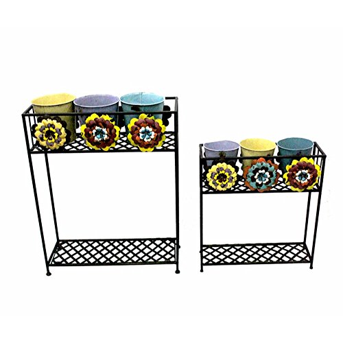 Algopix Similar Product 7 - Benjara Set of Two Vibrant Metal