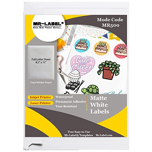 Algopix Similar Product 18 - MrLabel White Matte Printable Vinyl