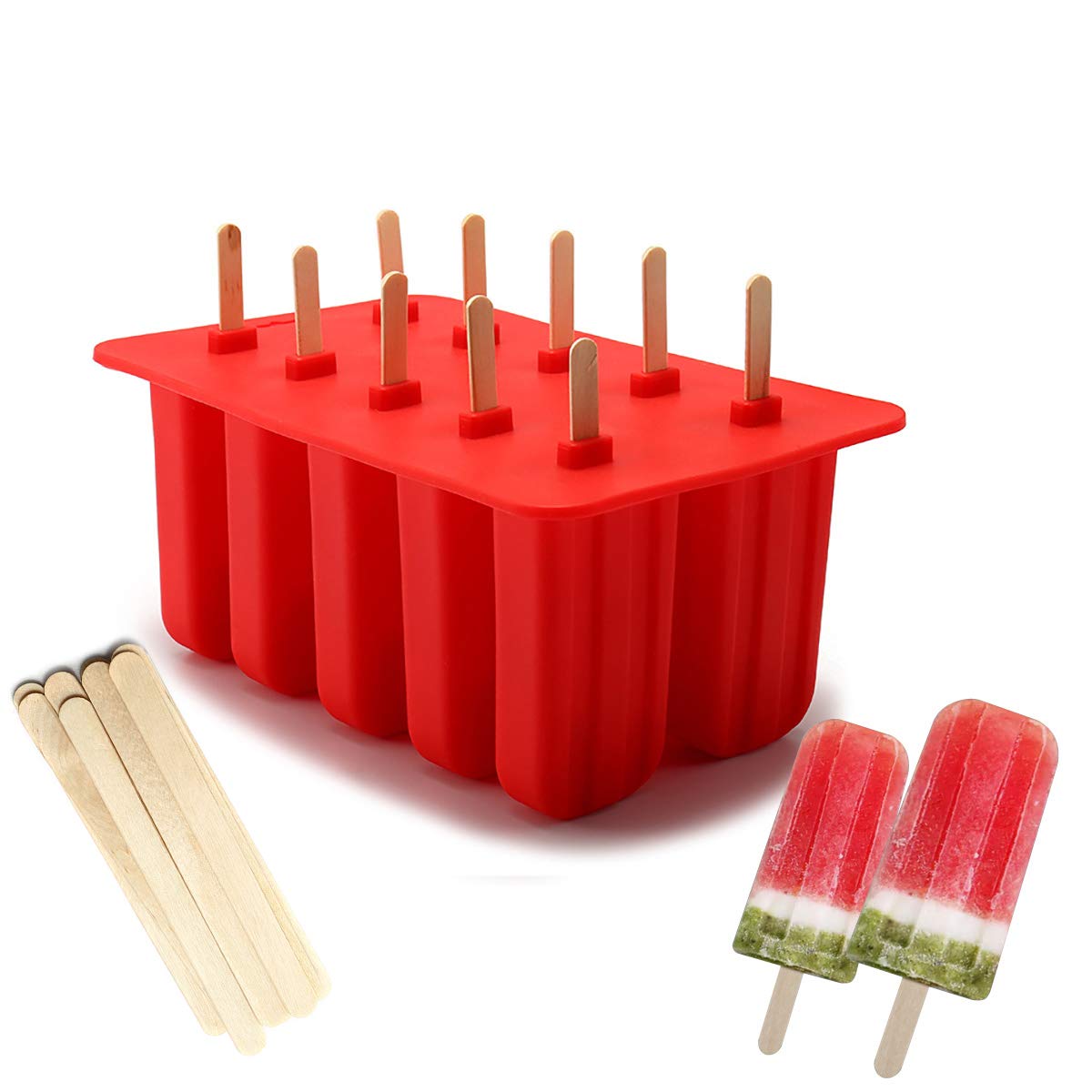 Algopix Similar Product 5 - Xmifer Popsicle Molds Silicone Ice Pop