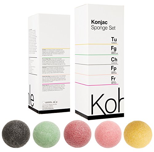 Algopix Similar Product 11 - Konjac Sponge Set 5 Pack Kohle