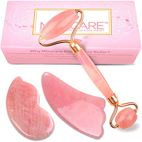 Algopix Similar Product 19 - 2 in 1 Rose Quartz Roller and Gua Sha 