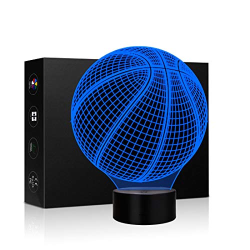 Algopix Similar Product 5 - Basketball 3D Lamp Night Light 7 Color