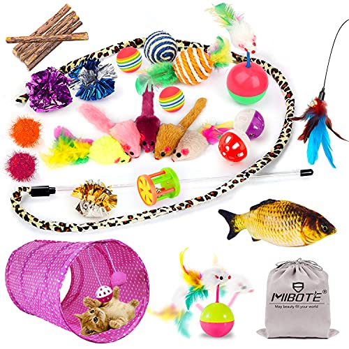 Algopix Similar Product 8 - MIBOTE 28Pcs Cat Toys Kitten Toys