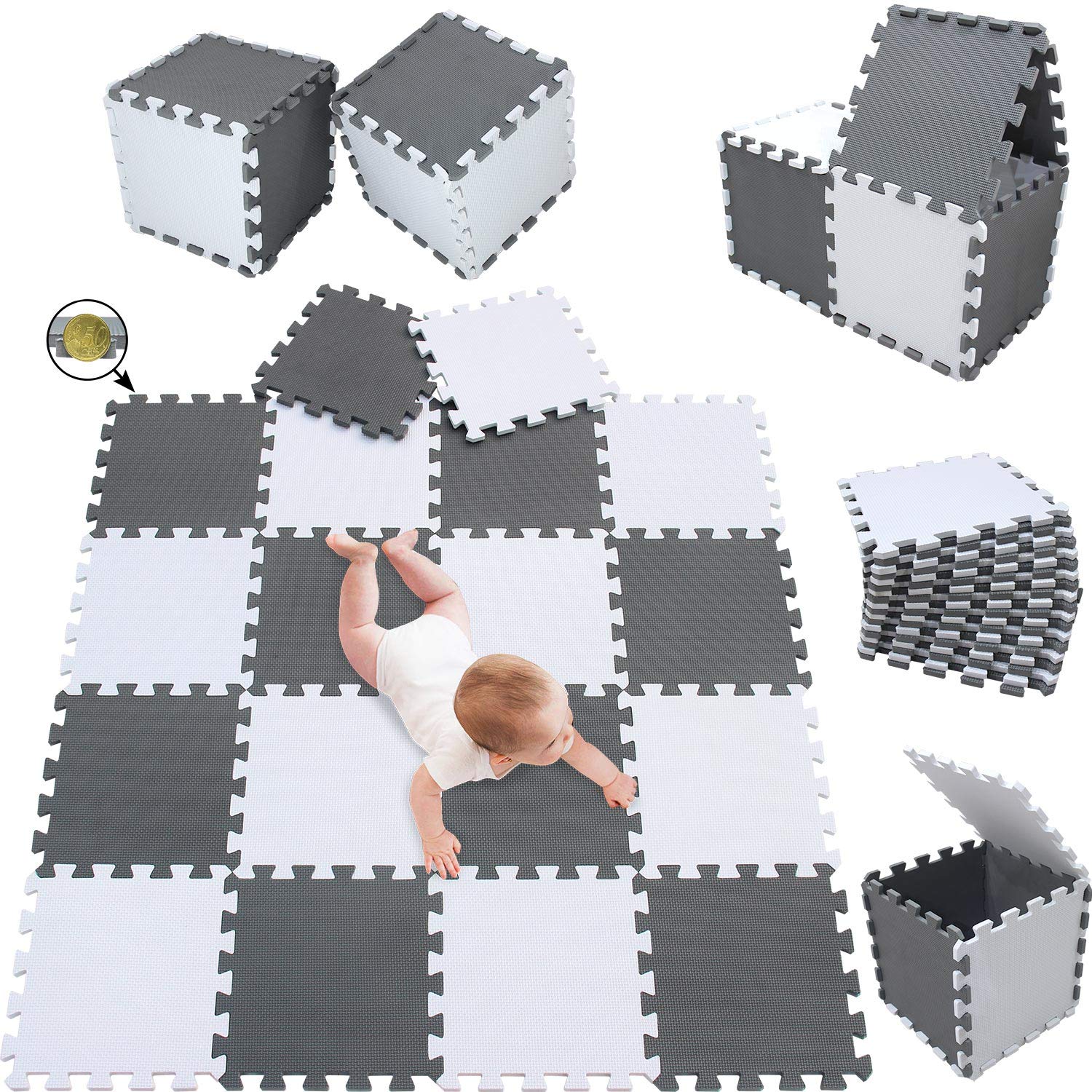 Algopix Similar Product 2 - meiqicool Foam Play Mat Thick Soft EVA