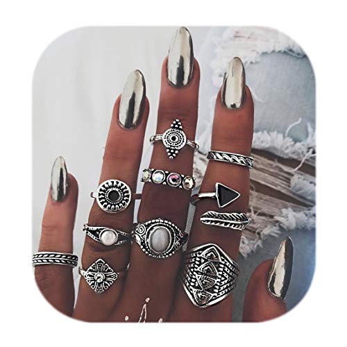 Algopix Similar Product 14 - ZEALMER Vintage Knuckle Ring Set Women