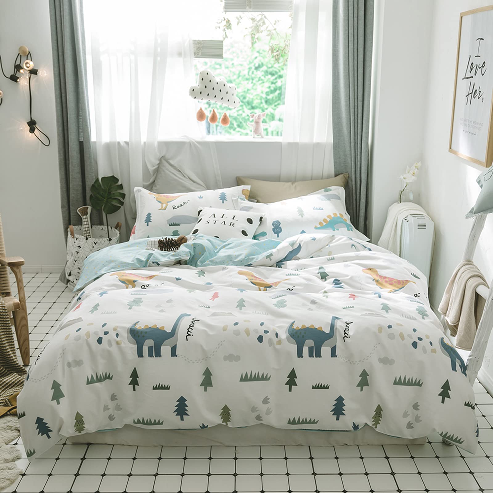Algopix Similar Product 14 - HighBuy Kids Dinosaur Bedding Sets Twin