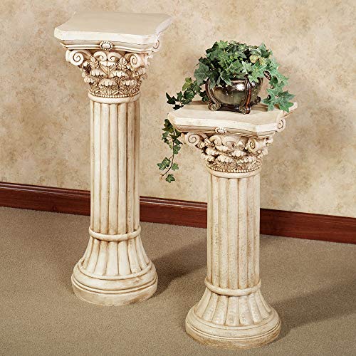 Algopix Similar Product 20 - Corinthian Column Pedestal  Ivory Wash