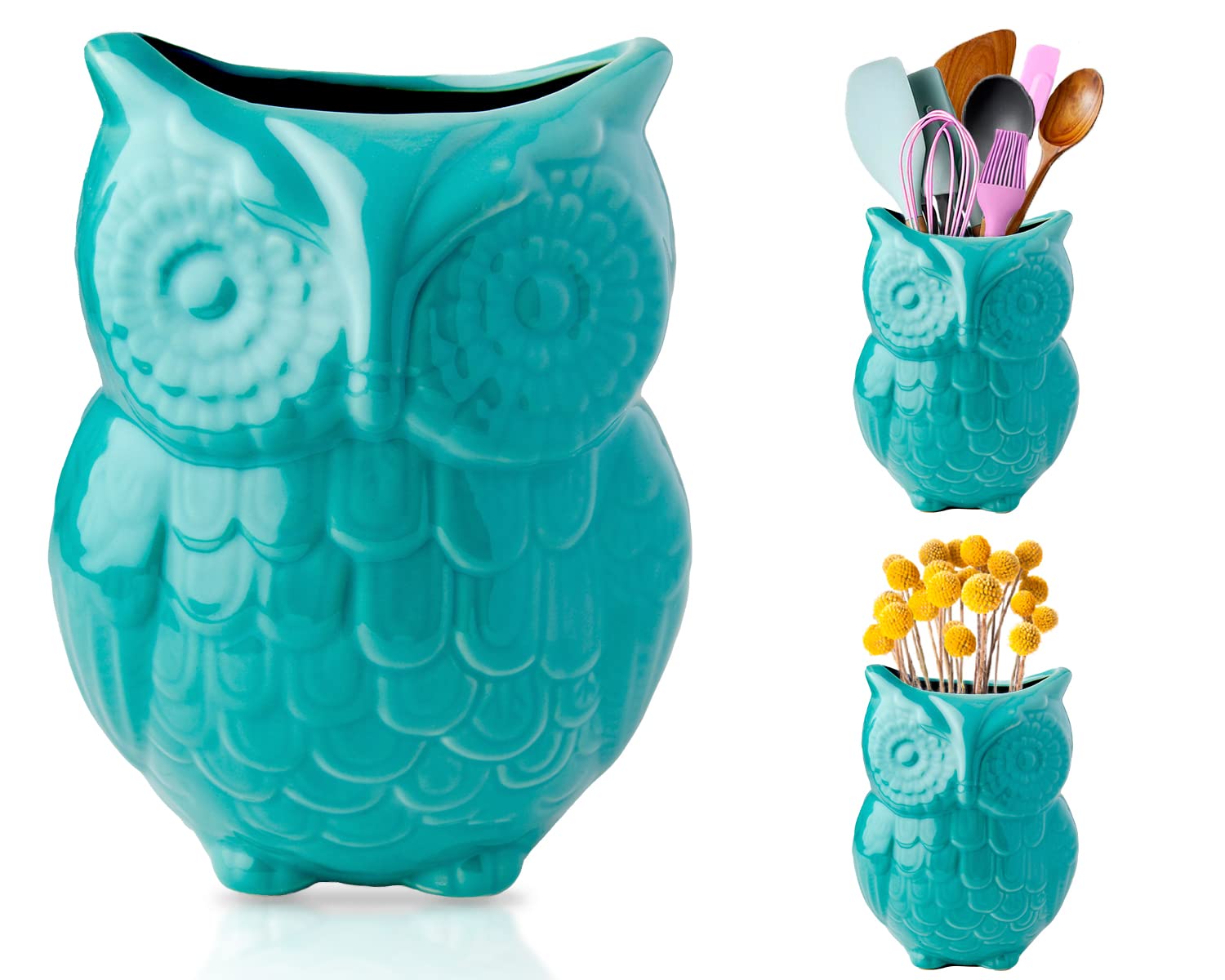 Algopix Similar Product 18 - Comfify Owl Utensil Holder Decorative