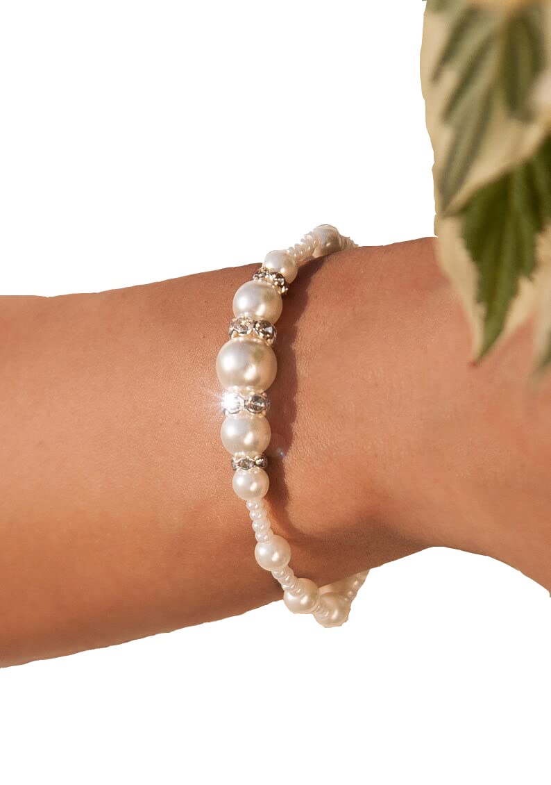 Algopix Similar Product 10 - Beaded pearl bracelet in ivory Beach