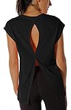 Algopix Similar Product 10 - icyzone Open Back Workout Top Shirts 