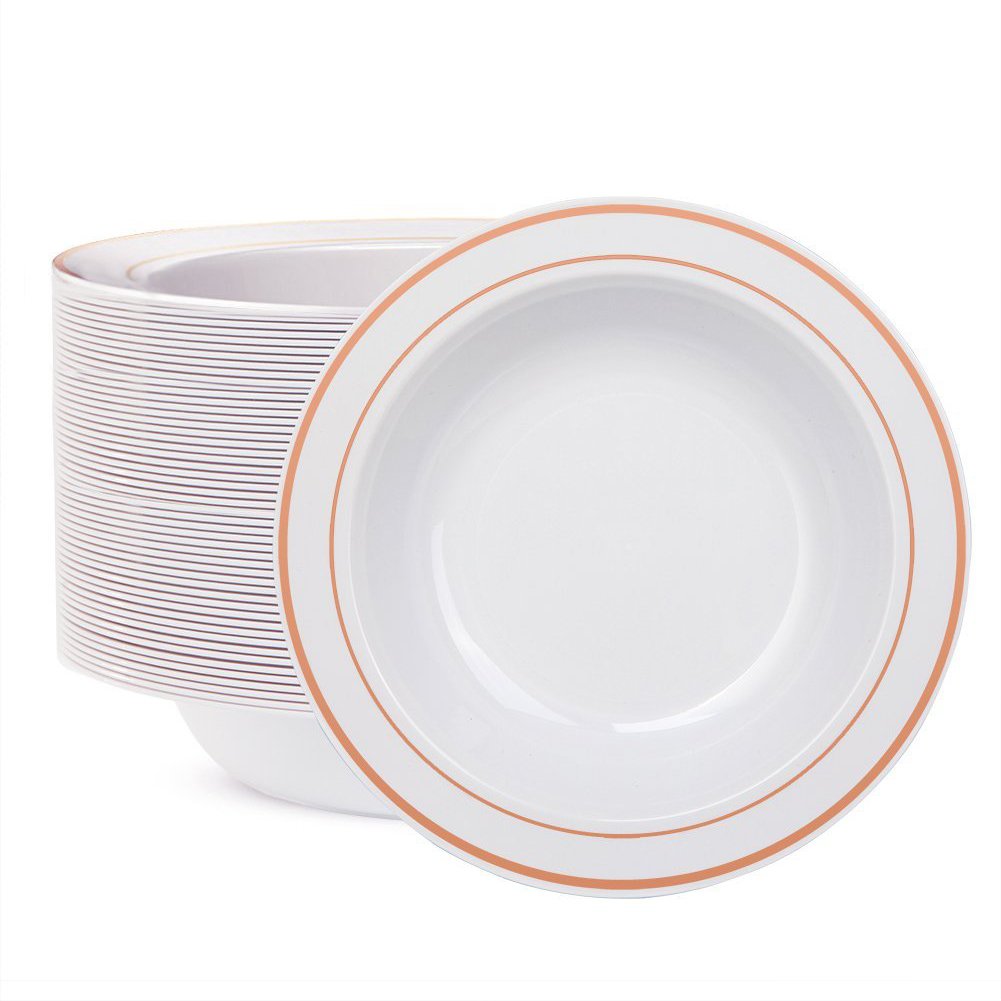 Algopix Similar Product 14 - WDF 60pcs Disposable Plastic Bowls12