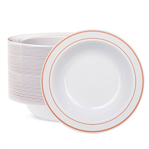 Algopix Similar Product 19 - WDF 60pcs Disposable Plastic Bowls12