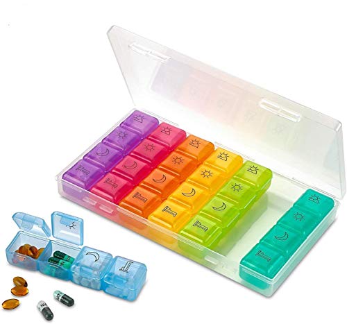 Algopix Similar Product 9 - Weekly Pill Organizer  4 Compartment