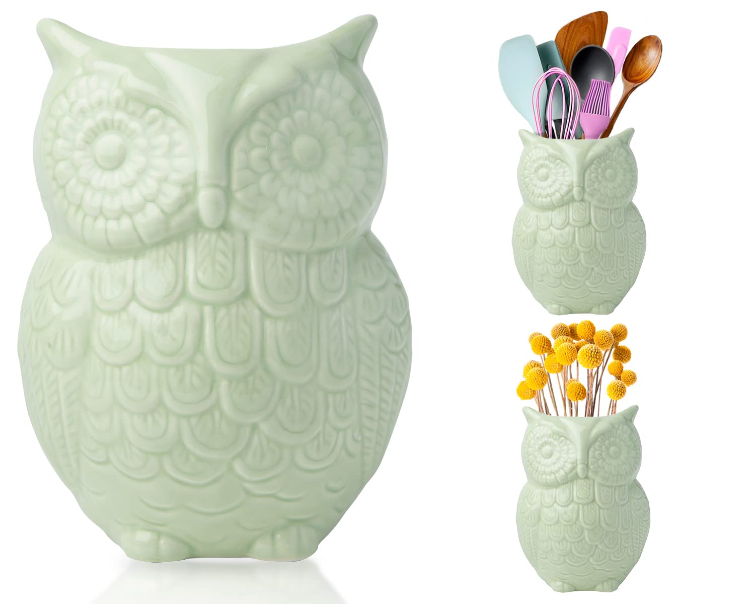 Algopix Similar Product 12 - Comfify Owl Utensil Holder Decorative