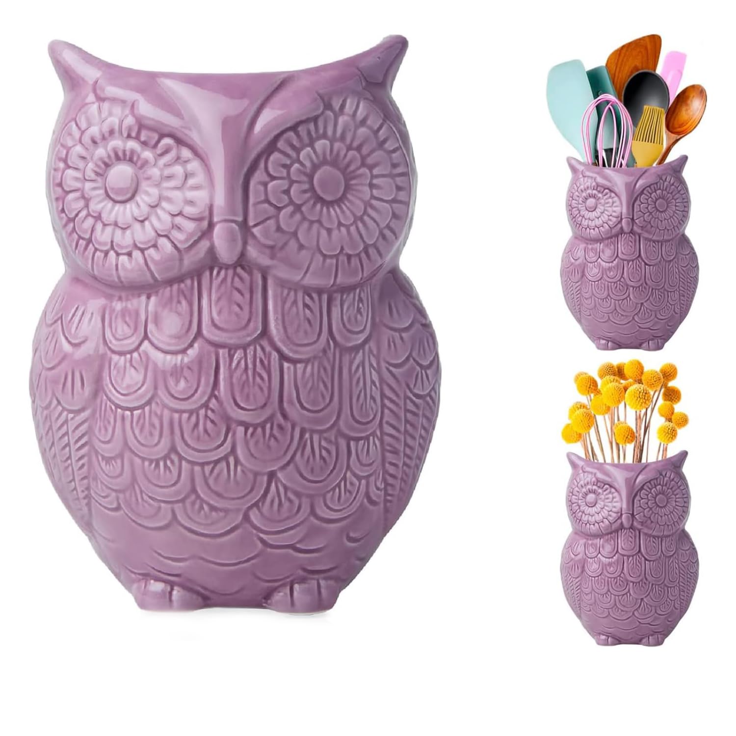 Algopix Similar Product 3 - Comfify Owl Utensil Holder Decorative