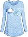 Algopix Similar Product 10 - BAIKEA Light Blue Nursing Top Women