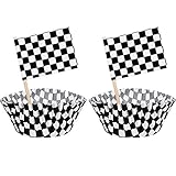 Algopix Similar Product 16 - 100 Pieces Checkered Flag Race Flag