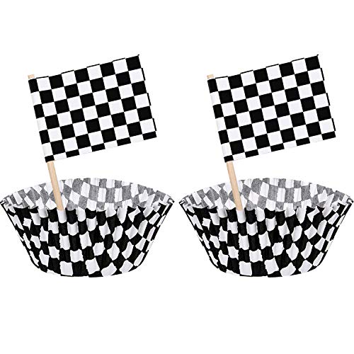 Algopix Similar Product 12 - 100 Pieces Checkered Flag Race Flag
