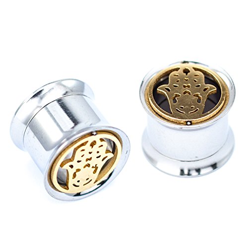 Algopix Similar Product 13 - Pierce2GG Stainless Steel Gold Hamsa