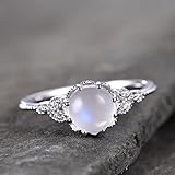 Algopix Similar Product 20 - Moonstone Ring Art Deco Engagement Ring