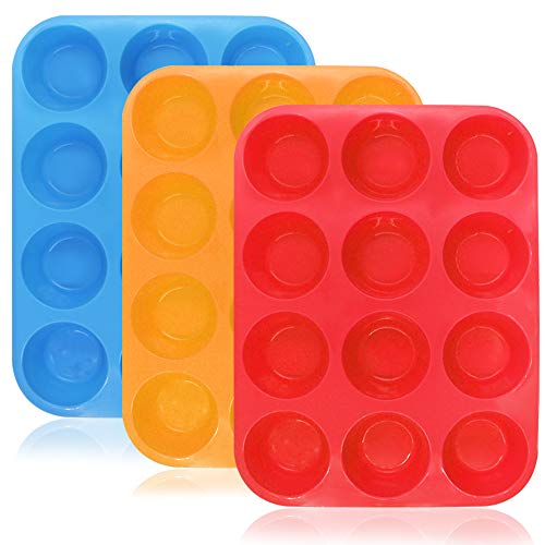 Algopix Similar Product 2 - 12Cup Silicone Muffin  Cupcake Baking