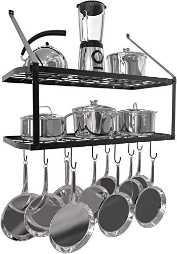 Algopix Similar Product 8 - VDOMUS Shelf Pot Rack Wall Mounted Pan