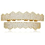 Algopix Similar Product 17 - LuReen 8 Teeth Grillz Gold Diamond CZ