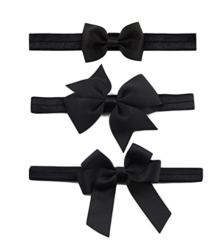 Algopix Similar Product 13 - Black Baby Girls Headband Grosgrain