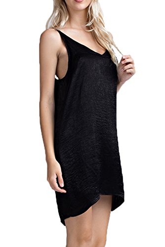 Algopix Similar Product 15 - Honey Punch Womens VNeck Washed Satin