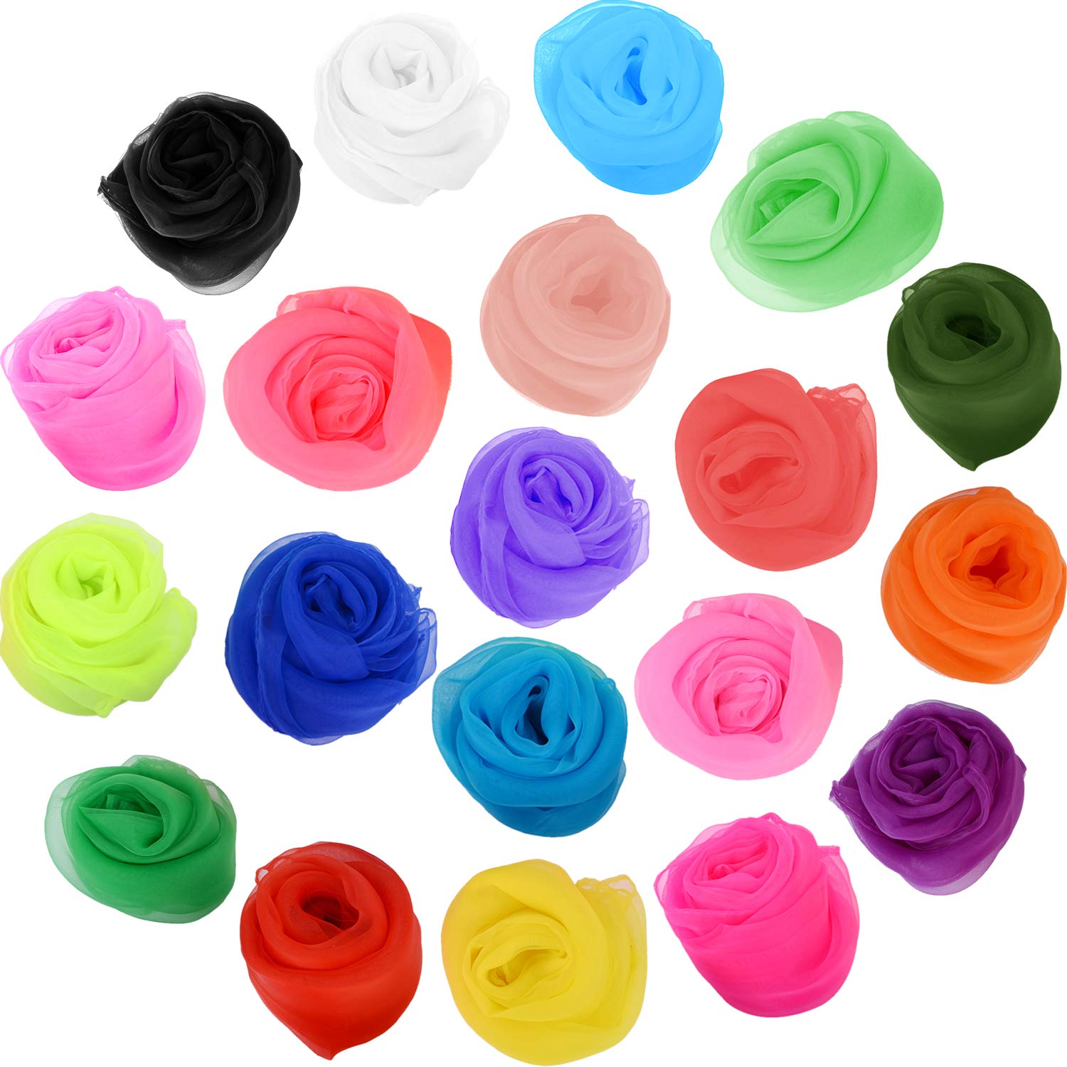 Algopix Similar Product 12 - TecUnite 20 Pieces Chiffon Scarf Women