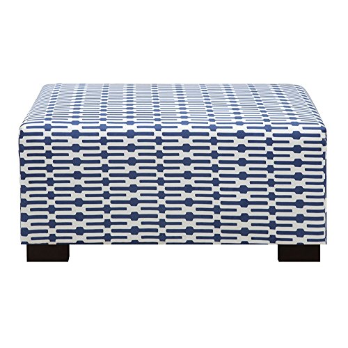 Algopix Similar Product 1 - Benzara BM166773 Ottoman Blue/White