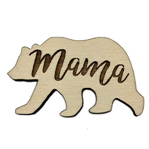 Algopix Similar Product 7 - Mama Bear Wood Pin  HandMade Mothers