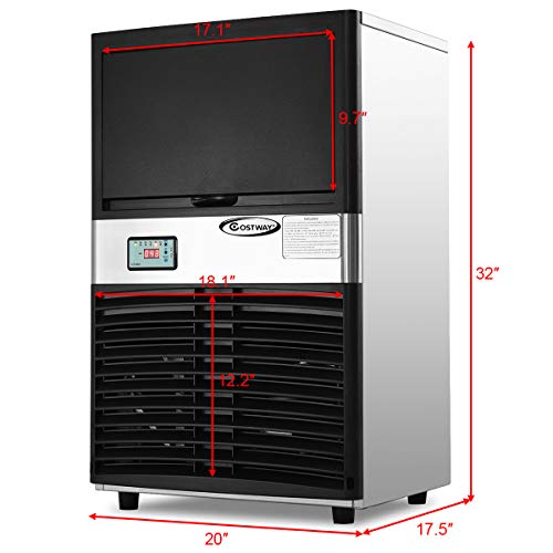 Algopix Similar Product 14 - COSTWAY Commercial Ice Maker 100LB24H