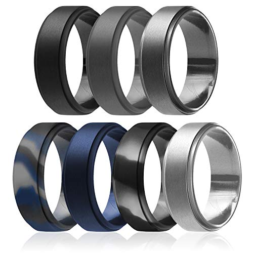 Algopix Similar Product 7 - ROQ Silicone Wedding Ring For Men 7
