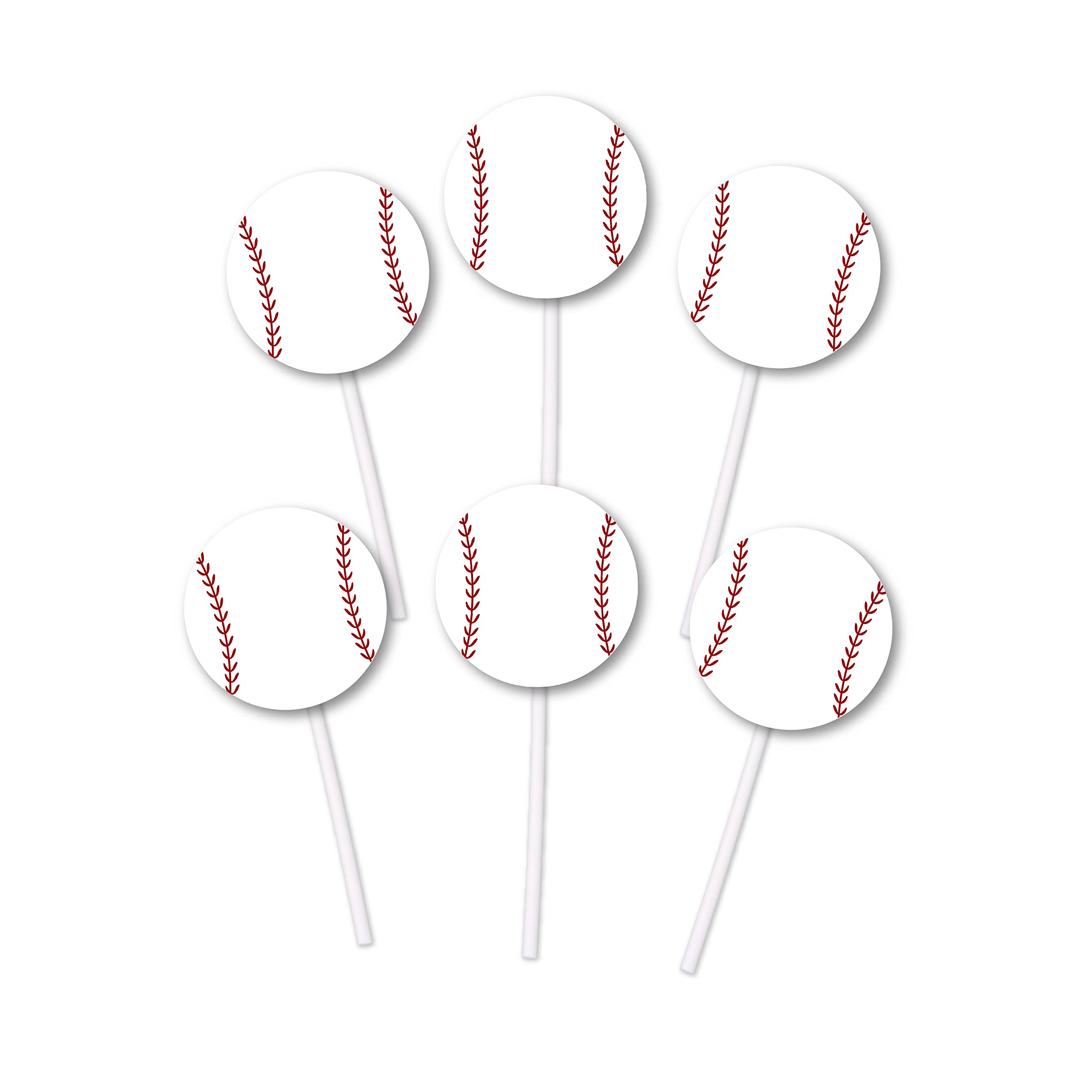 Algopix Similar Product 13 - Baseball Cupcake Toppers  24 count 