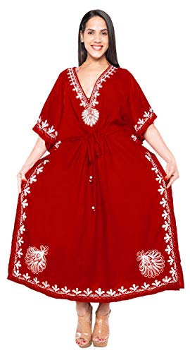 Algopix Similar Product 17 - LA LEELA Womens Beach Caftan Dress