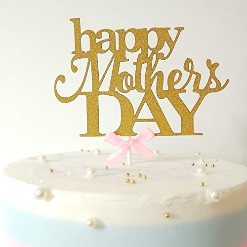 Algopix Similar Product 4 - Gold Glitter Happy Mothers Day Cake