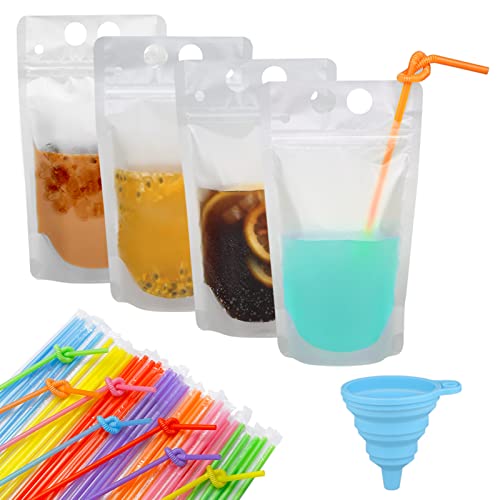 Algopix Similar Product 13 - 100 Pcs Zipper Plastic Pouches Drink